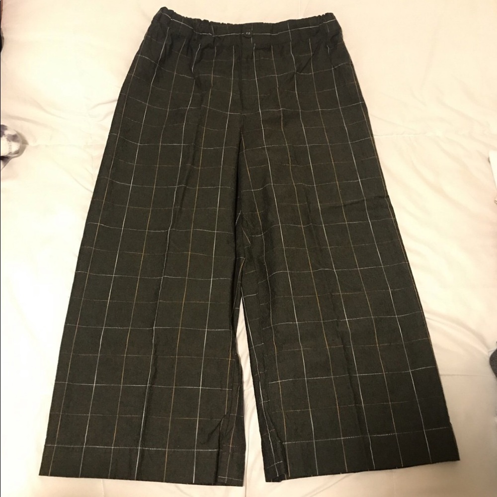Forever 21 Striped Dark Green Culottes